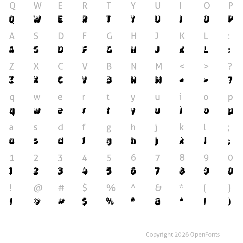 Character Map of d Drem Regular