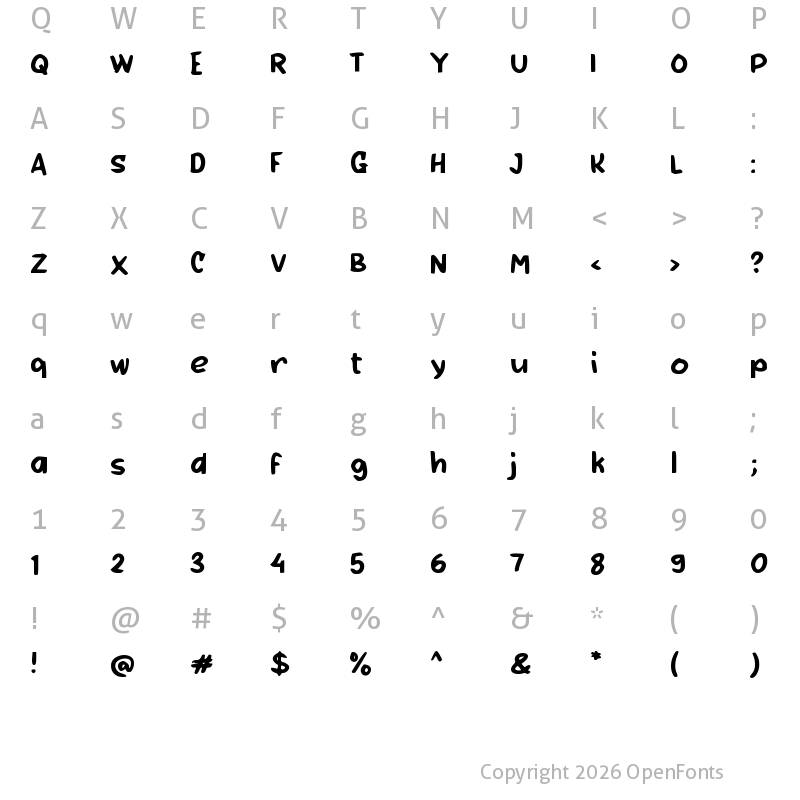 Character Map of d Dulinan Regular