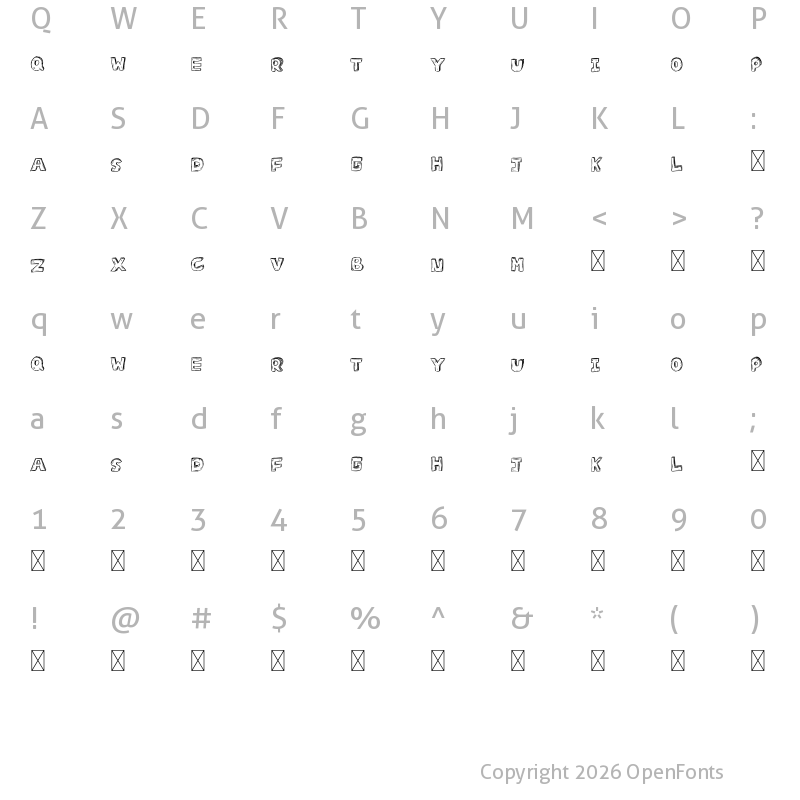 Character Map of D Sketch Regular