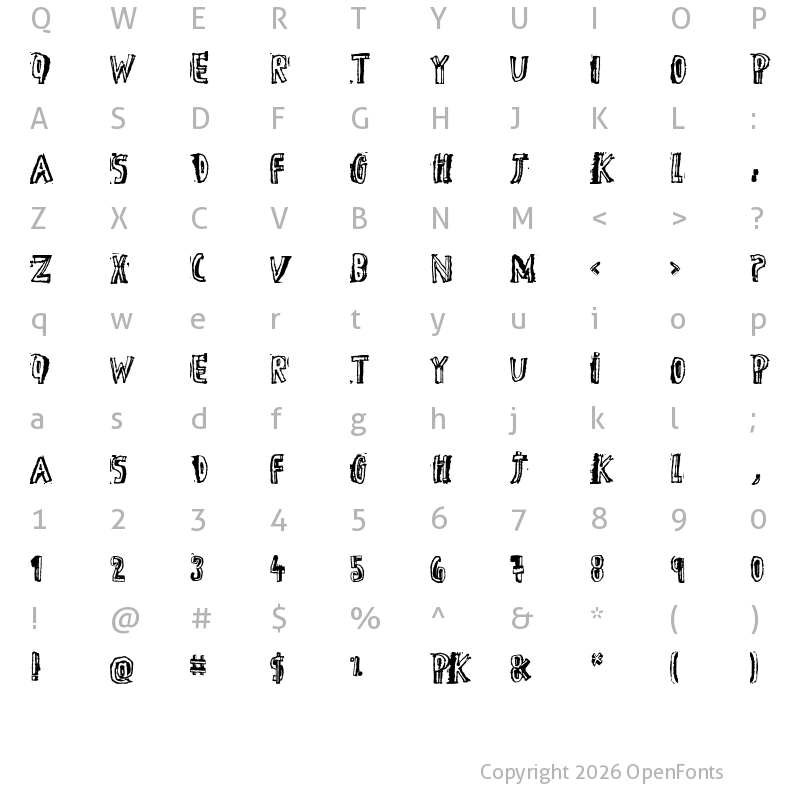Character Map of D the hero Regular