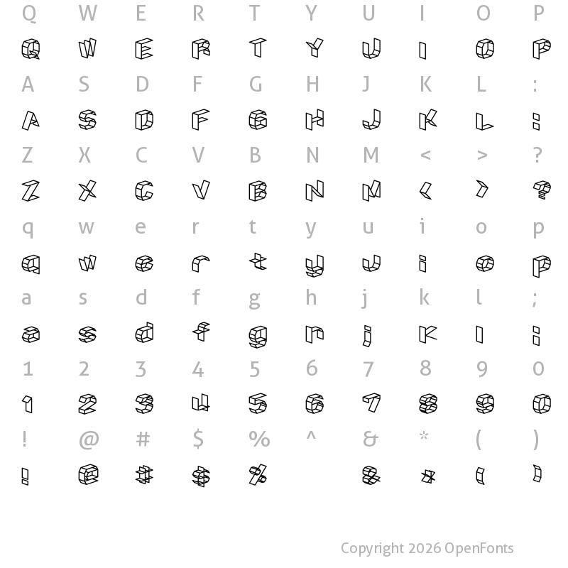 Character Map of D3 Craftism Regular