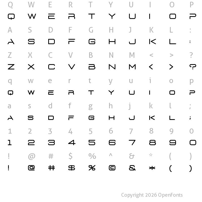 Character Map of D3 Euronism Regular
