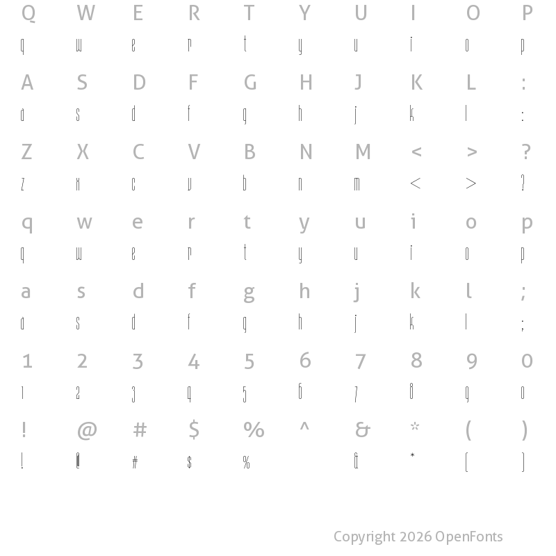 Character Map of Daddy Longlegs NF Regular