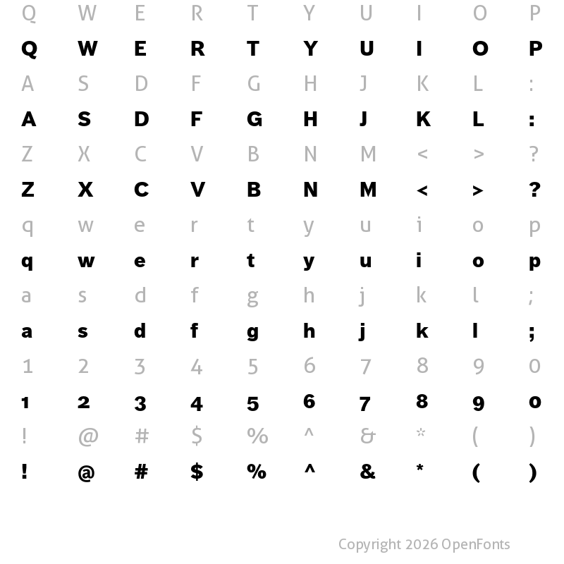 Character Map of Dagny Pro Black