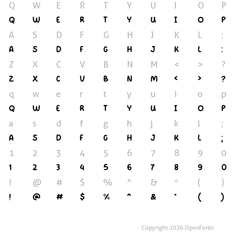 Character Map of Daily Note Regular
