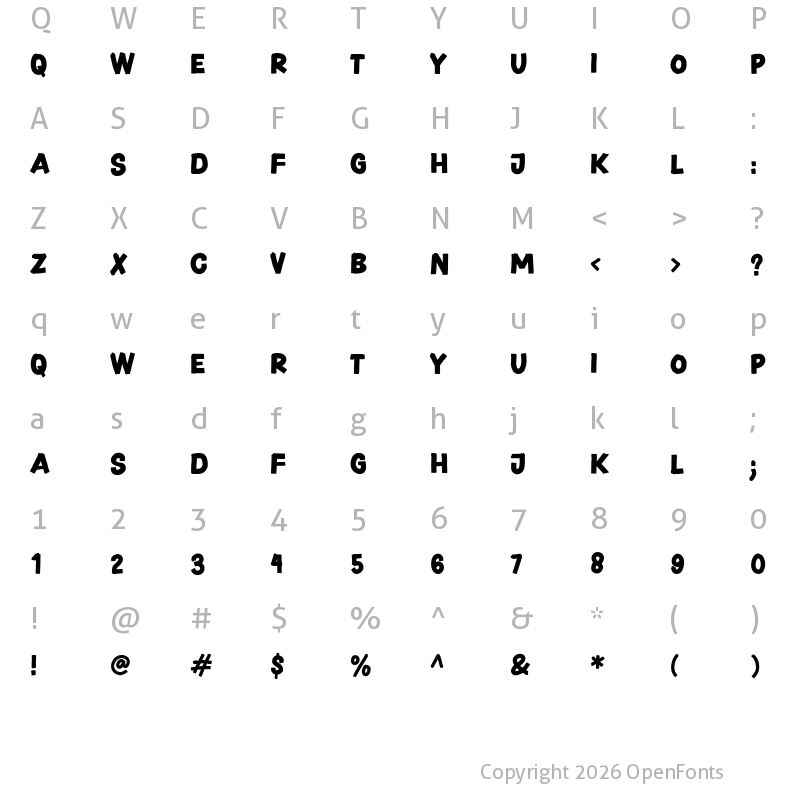 Character Map of Daily Spark Sans DEMO Regular