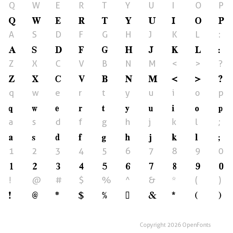 Character Map of DailyPlanet Black