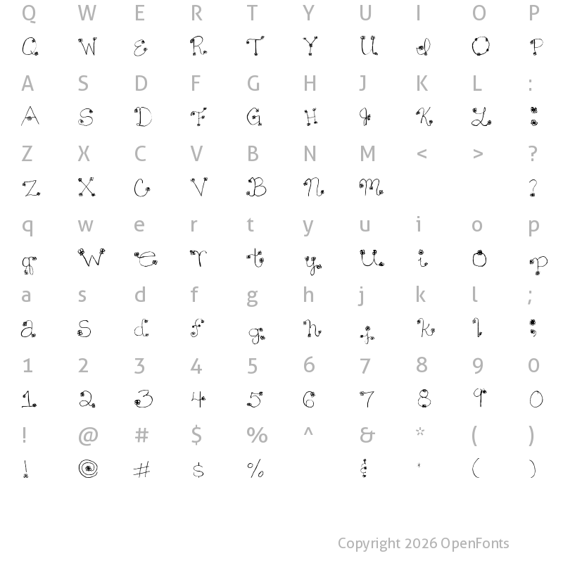 Character Map of Daisy Mae Regular