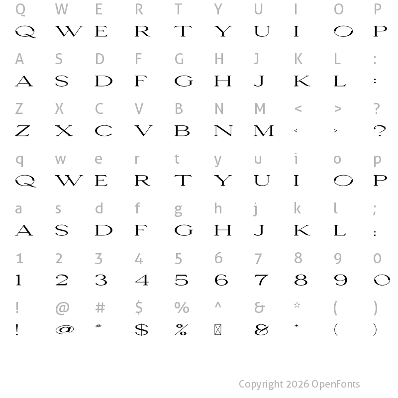 Character Map of Dale Regular