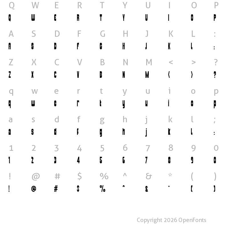 Character Map of Dalston Regular
