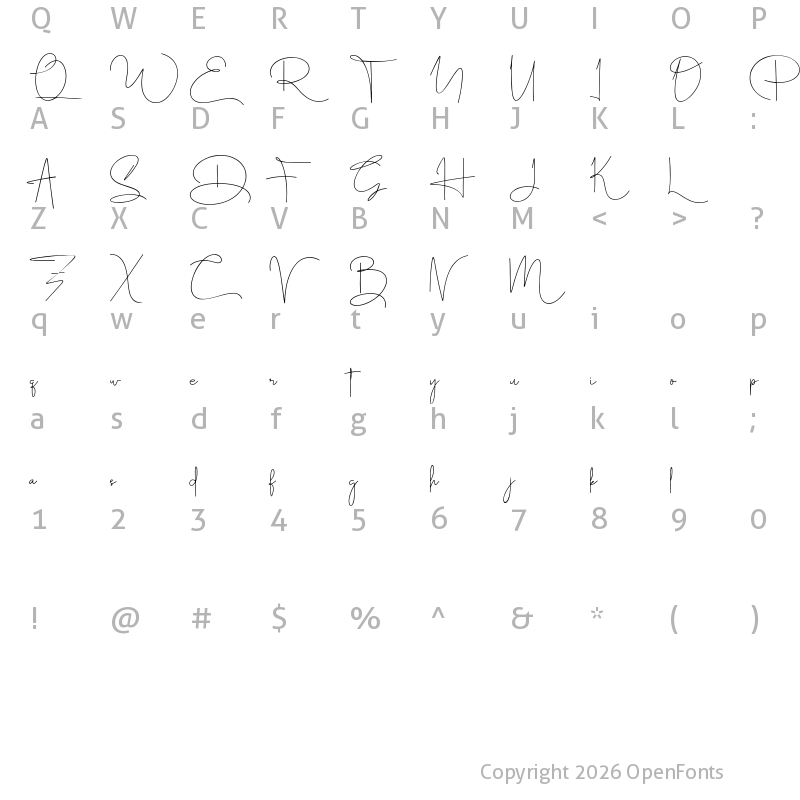 Character Map of Dalton White Regular
