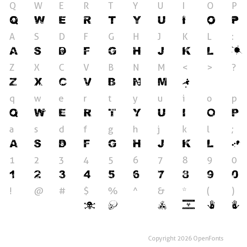 Character Map of DamnedDeluxe Normal