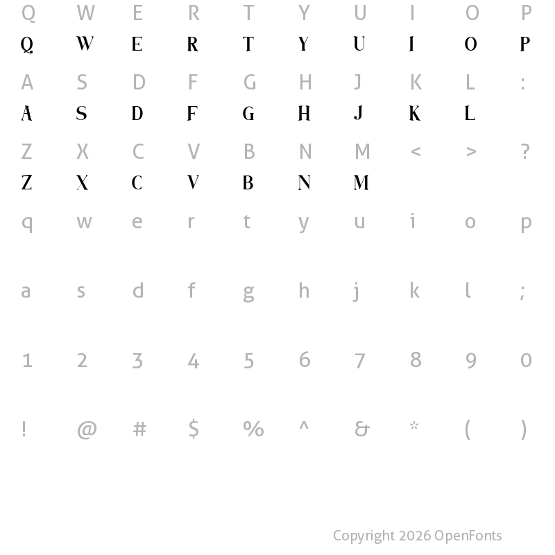 Character Map of Damona Regular
