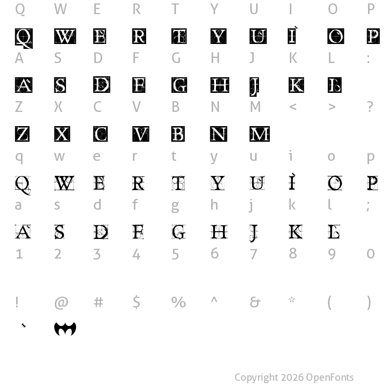 Character Map of DancingVampyrish Regular