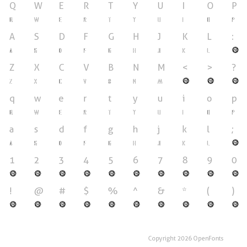 Character Map of Dangerous Demo Inline Shadow