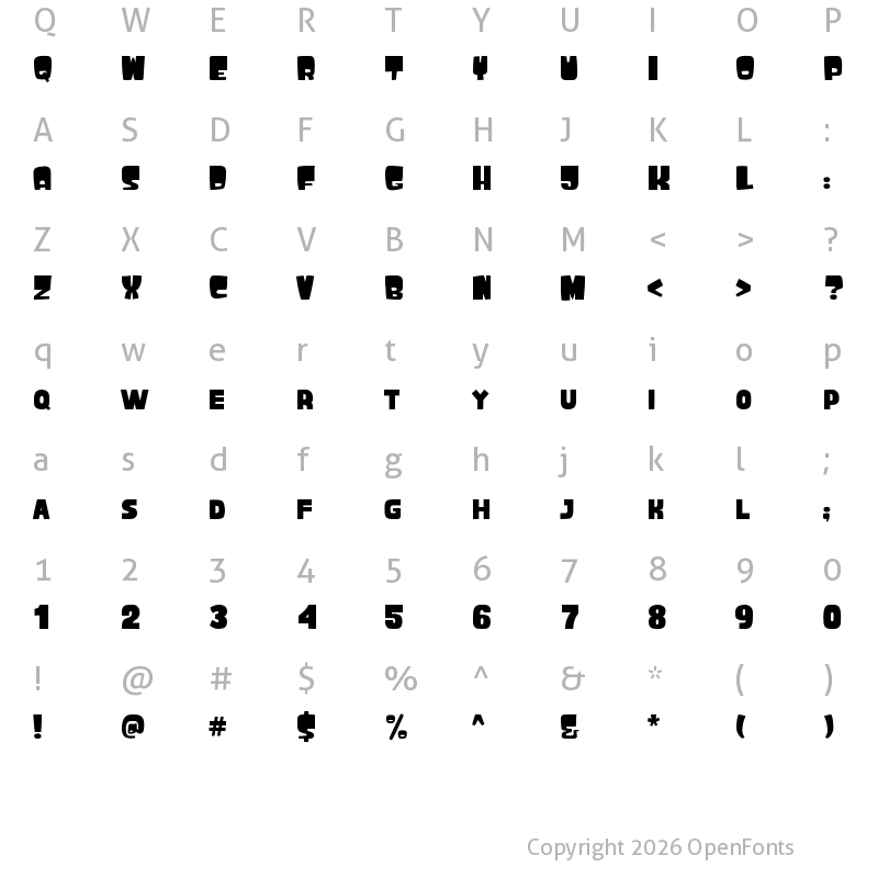 Character Map of Dankosaurus Regular