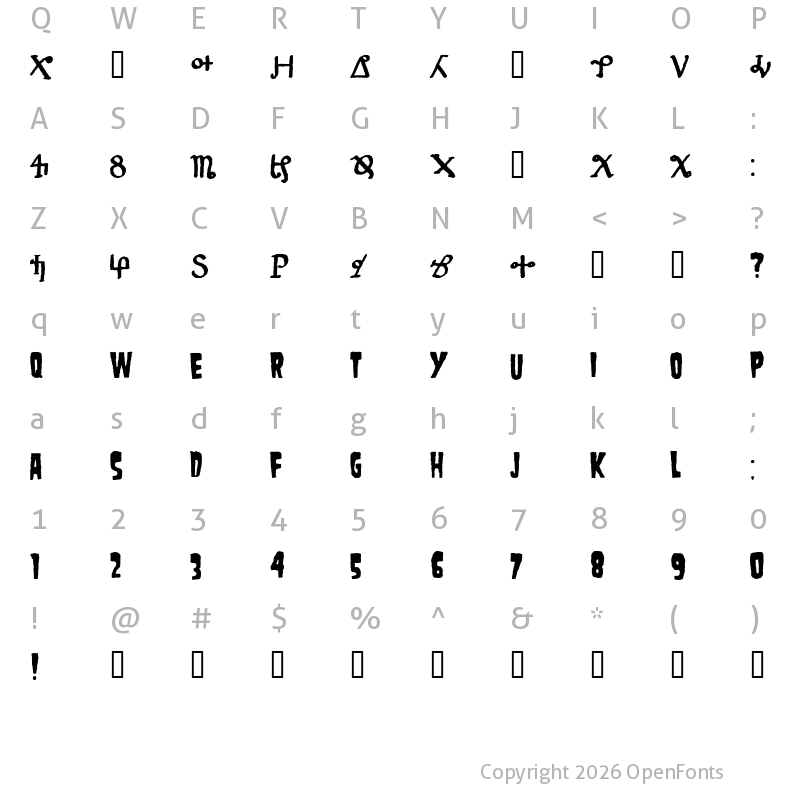 Character Map of Danzig 4p Regular