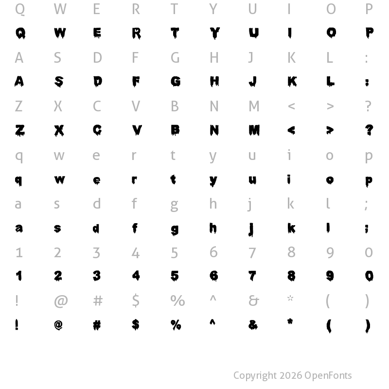 Character Map of Darah Erc Regular