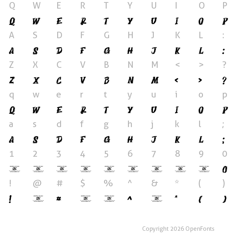 Character Map of Dark Mage Regular
