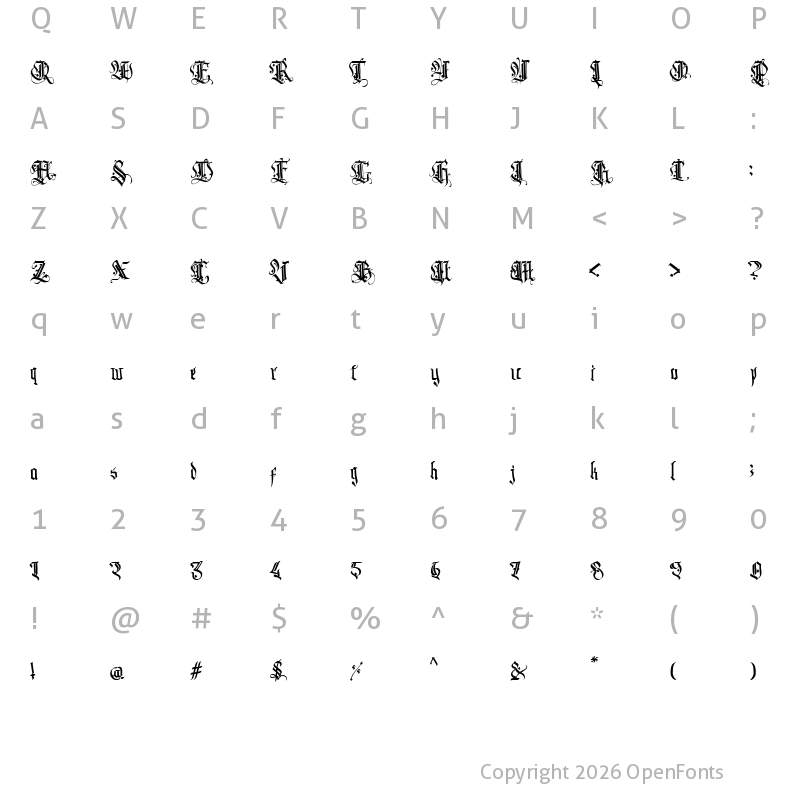 Character Map of Dark Musroom Regular