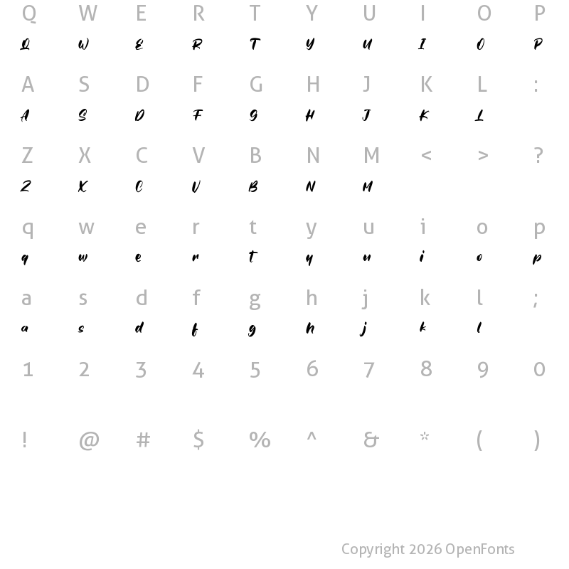 Character Map of Darkbones Free Regular