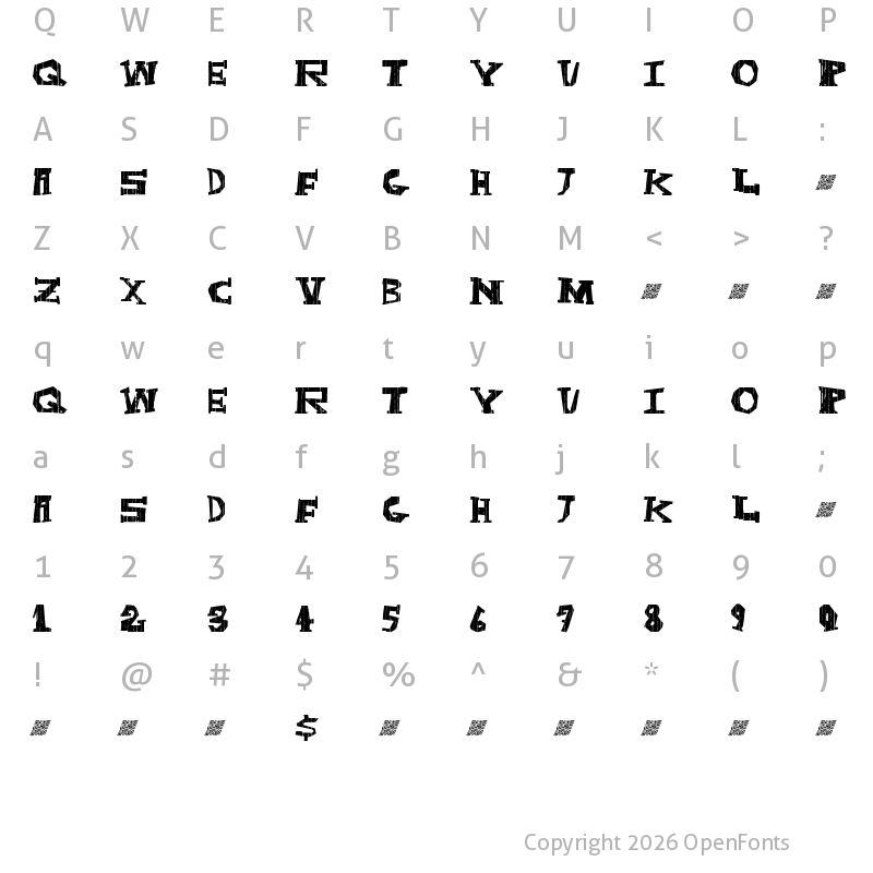 Character Map of DarkBox Regular