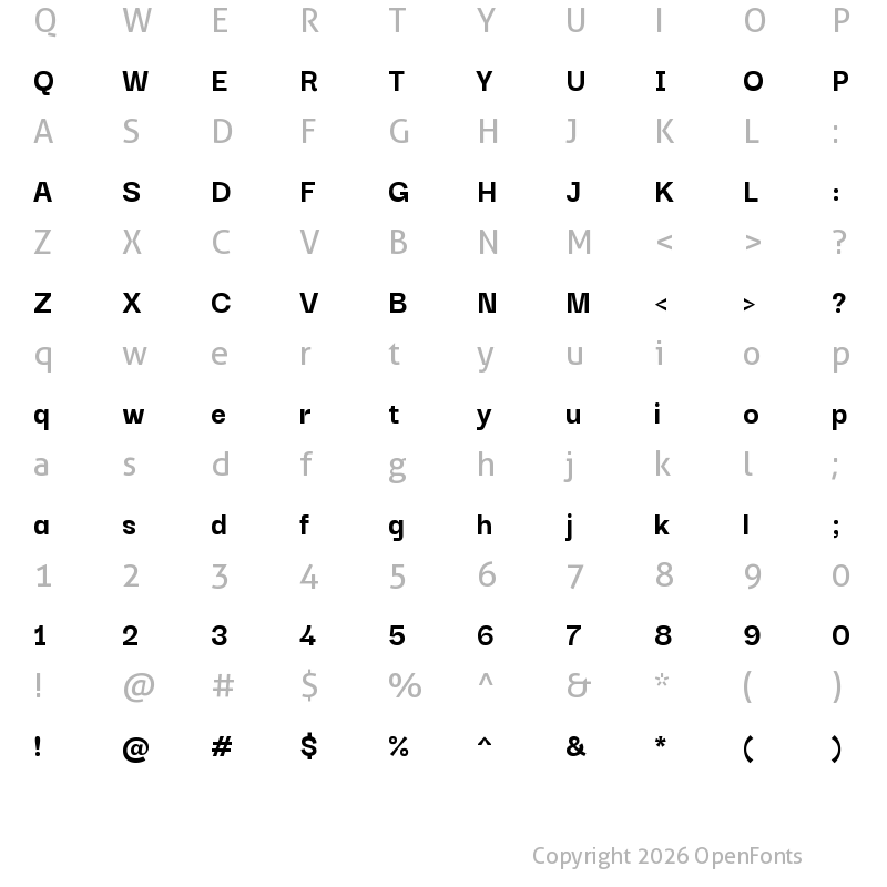 Character Map of Darker Grotesque ExtraBold