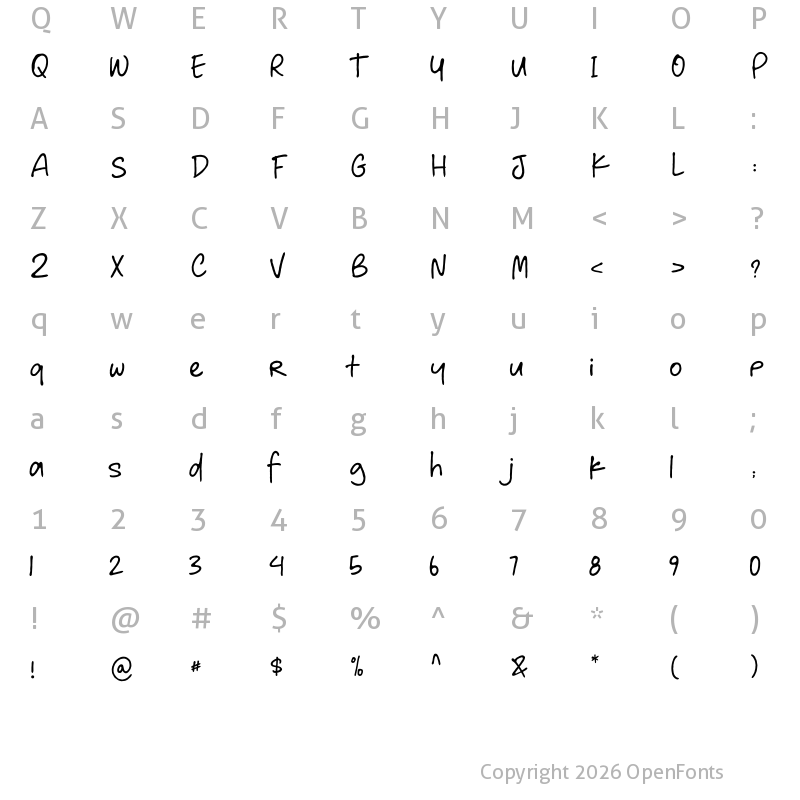 Character Map of Darkosta Regular