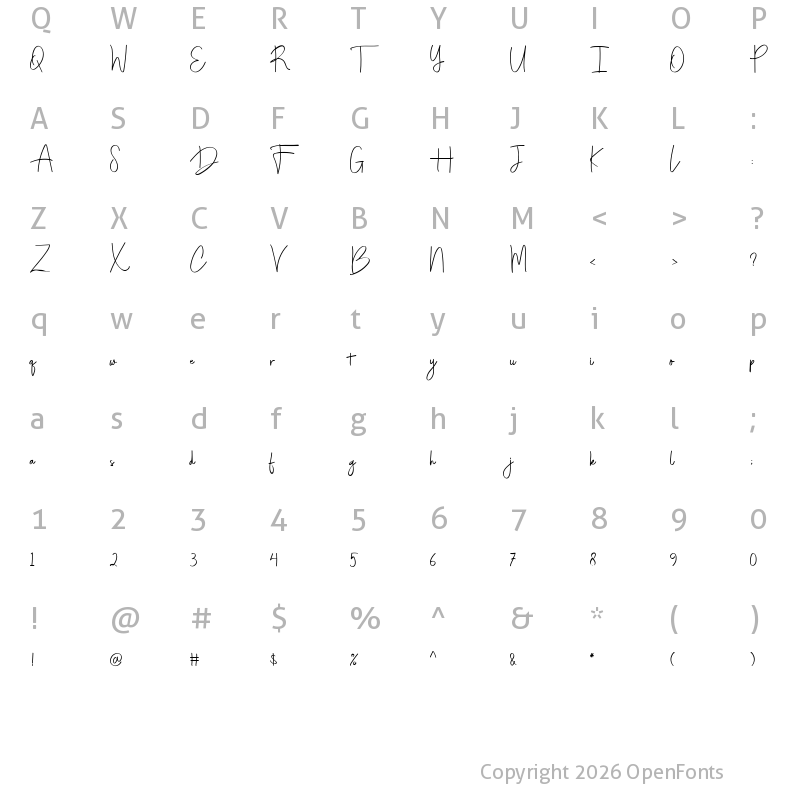 Character Map of Darkwell DEMO Regular