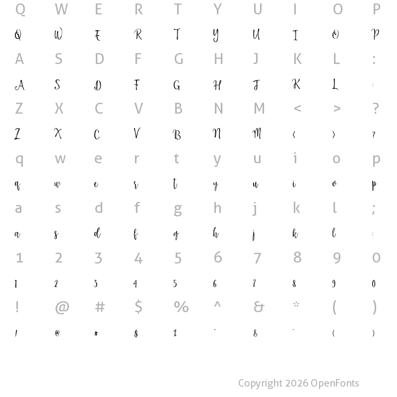 Character Map of Darling Harbour Brush Regular