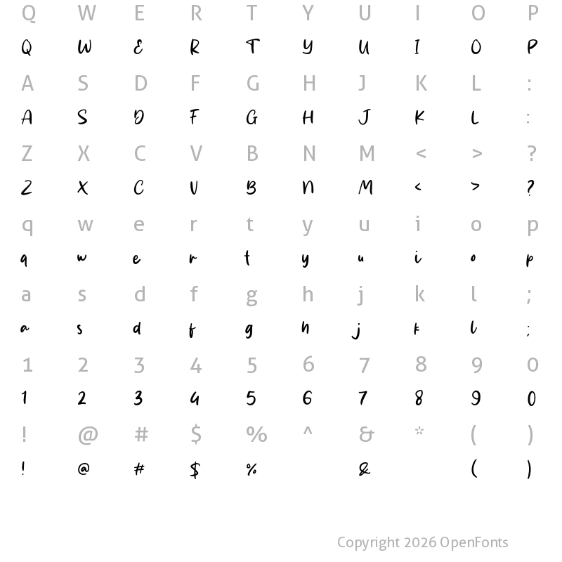 Character Map of Darwin Smith Regular