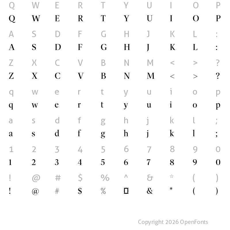Character Map of Dashiell Fine Medium