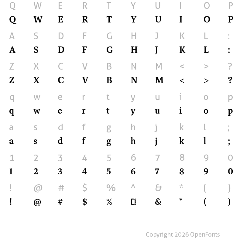 Character Map of Dashiell Text Demi
