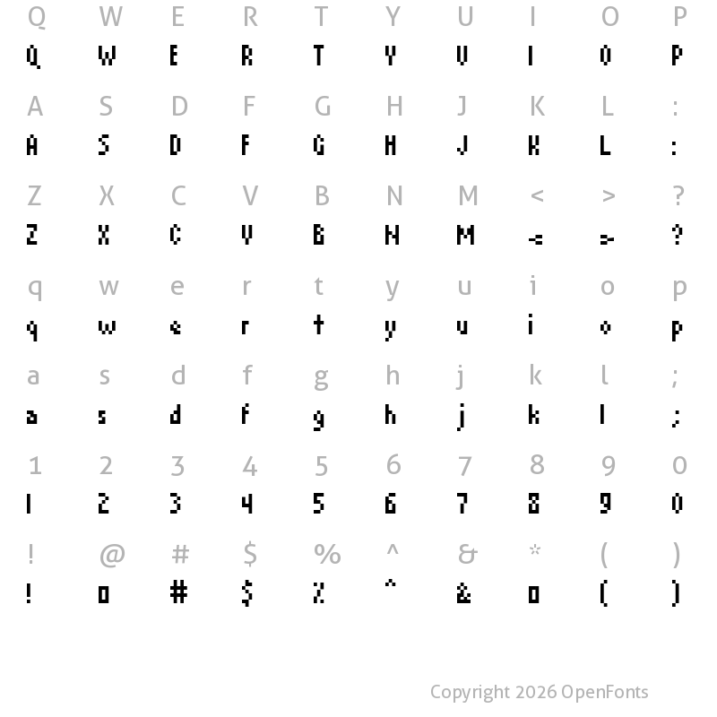 Character Map of David Device regular