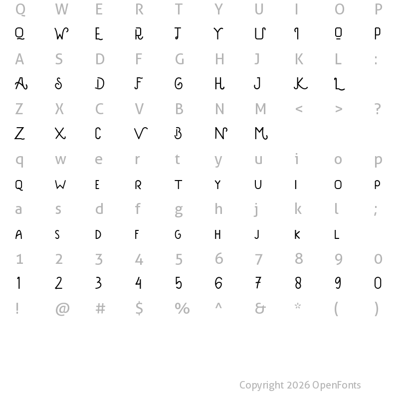 Character Map of DAVINA - VINTAGE FONT Regular