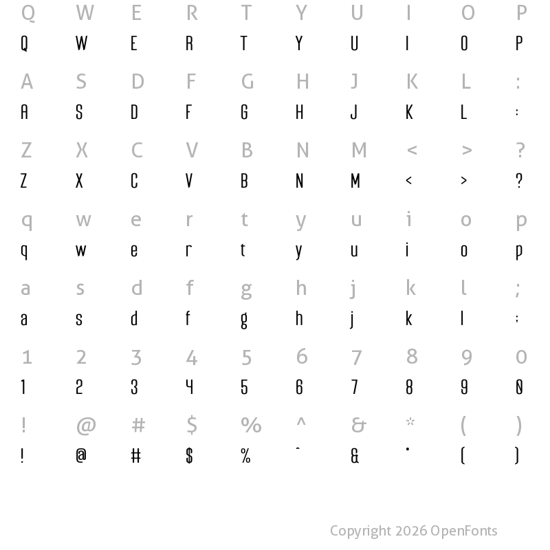 Character Map of Davossy Regular
