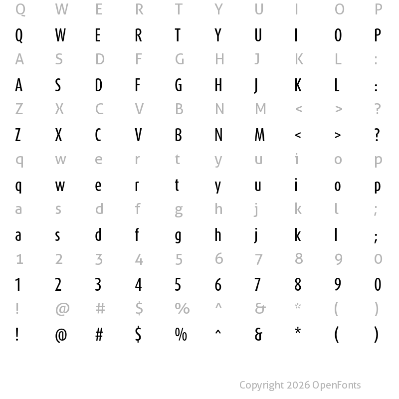 Character Map of Dax Compact Pro Medium