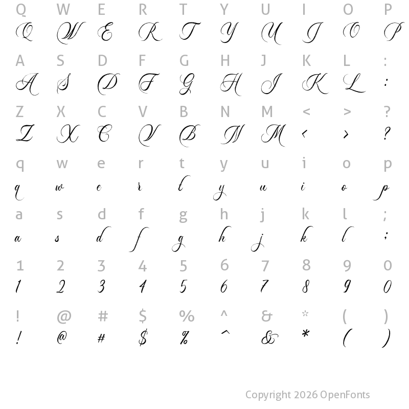 Character Map of Dayland Regular