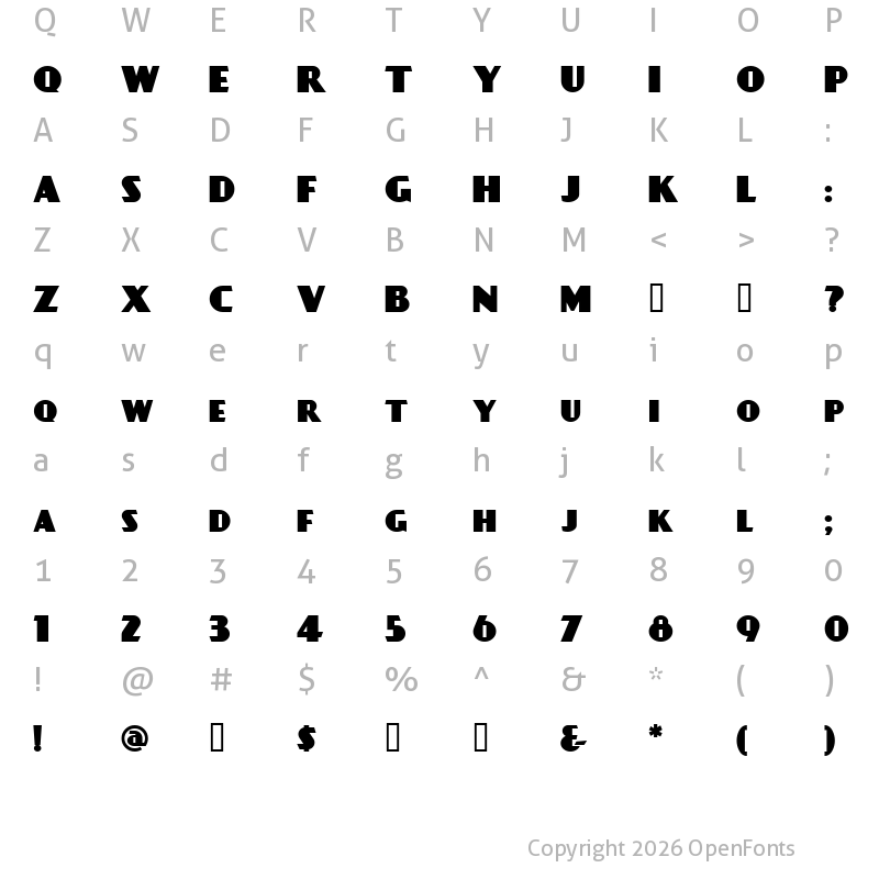 Character Map of DayPosterBlack Regular