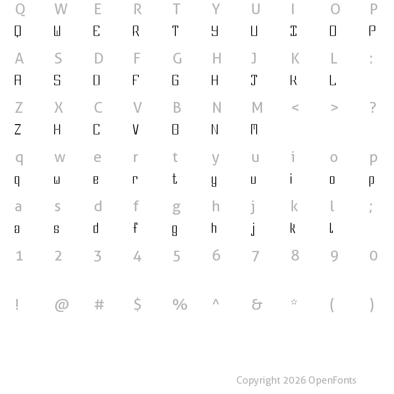 Character Map of DBE Fluorine Regular