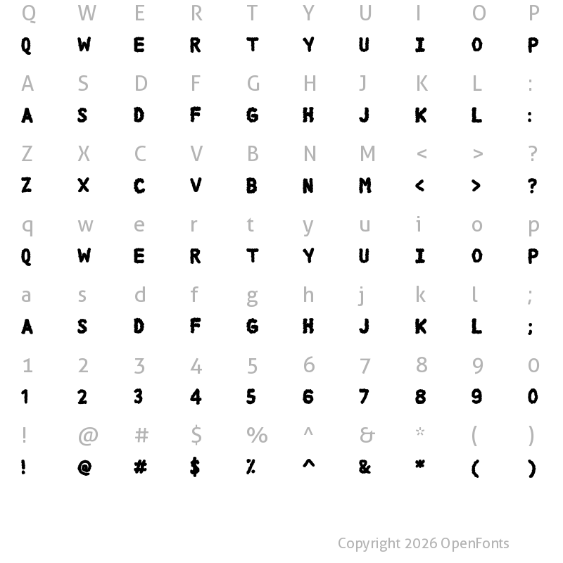 Character Map of DCC - Cloud Regular