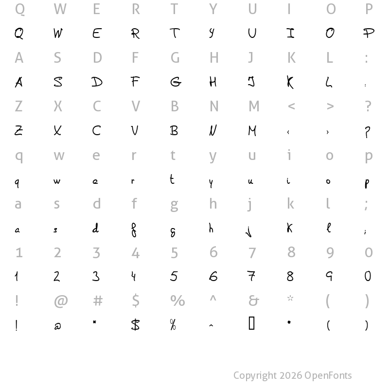 Character Map of de Manu 2 Bold