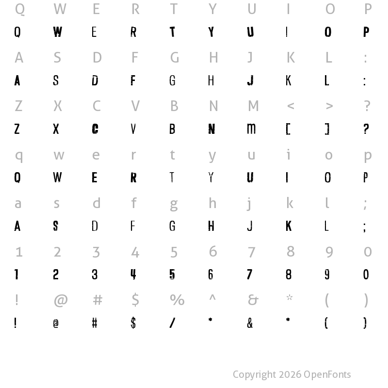 Character Map of Deacon Flock Regular