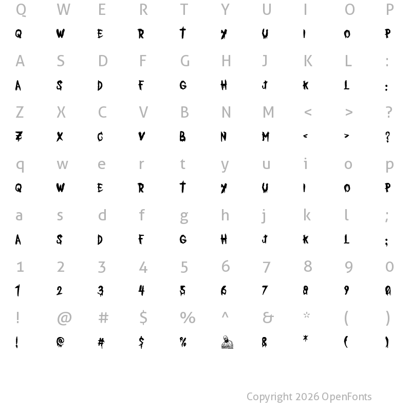 Character Map of Dead City Club Regular