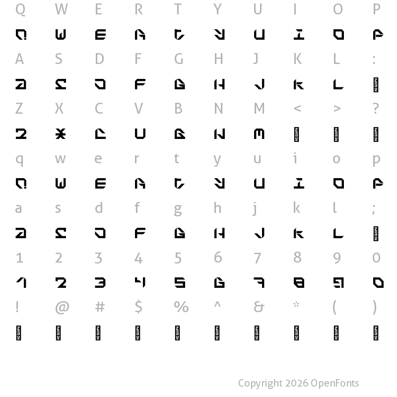 Character Map of Deadauthor Regular