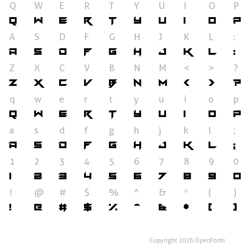 Character Map of Deadknight Regular