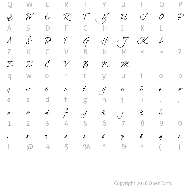 Character Map of dearJoe4 Regular
