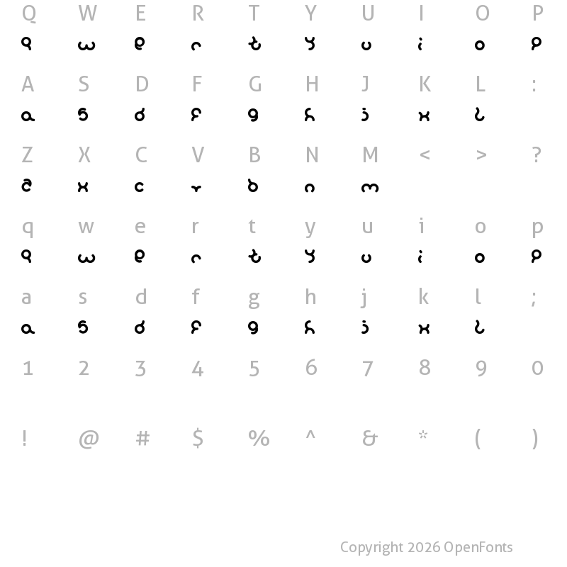 Character Map of dearladysandra Regular