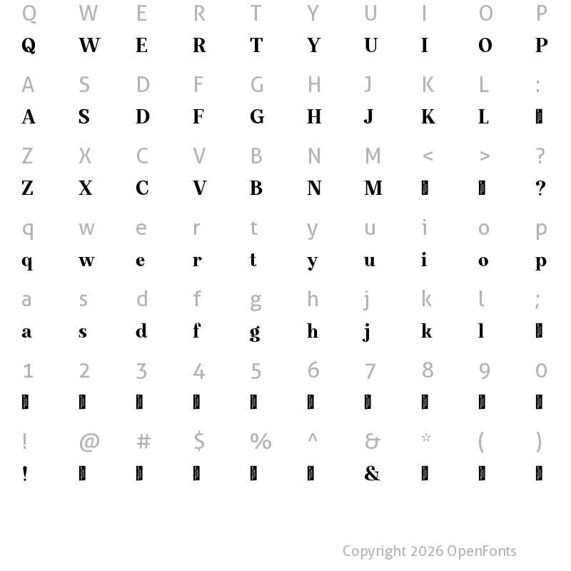 Character Map of DearPonyPersonalUse Bold