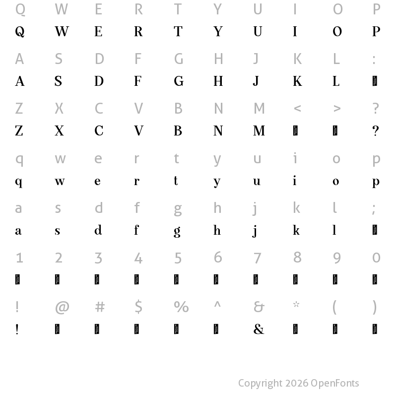 Character Map of DearPonyPersonalUse Medium